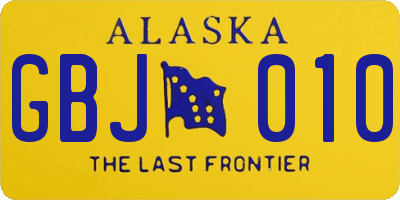 AK license plate GBJ010