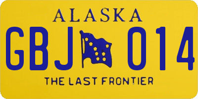 AK license plate GBJ014