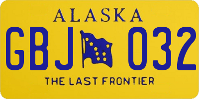 AK license plate GBJ032