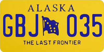 AK license plate GBJ035