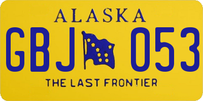 AK license plate GBJ053