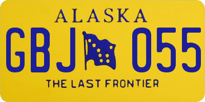 AK license plate GBJ055