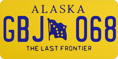 AK license plate GBJ068
