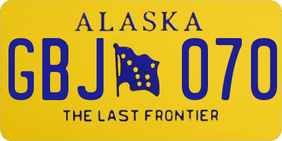 AK license plate GBJ070