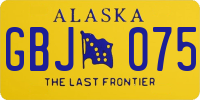 AK license plate GBJ075
