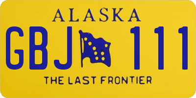 AK license plate GBJ111