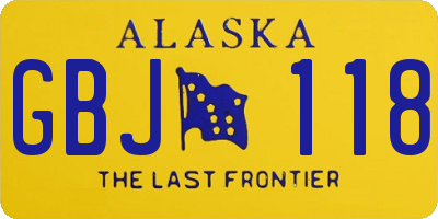 AK license plate GBJ118