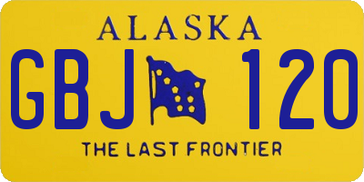 AK license plate GBJ120