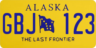 AK license plate GBJ123