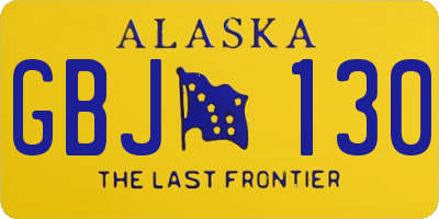 AK license plate GBJ130