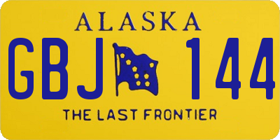 AK license plate GBJ144