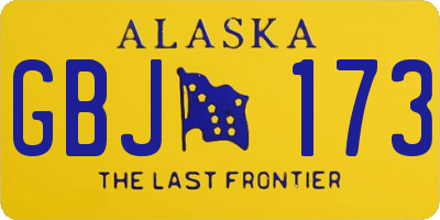 AK license plate GBJ173