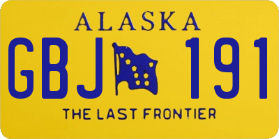 AK license plate GBJ191