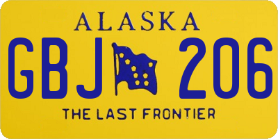 AK license plate GBJ206