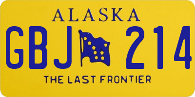 AK license plate GBJ214