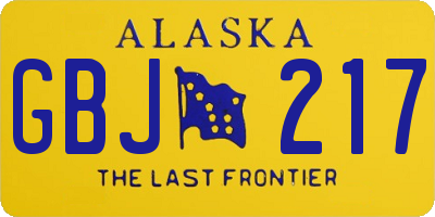 AK license plate GBJ217