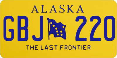AK license plate GBJ220