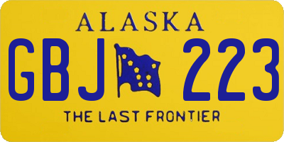 AK license plate GBJ223