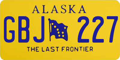 AK license plate GBJ227