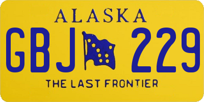 AK license plate GBJ229