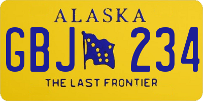 AK license plate GBJ234