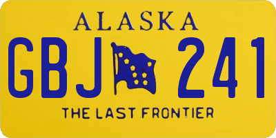 AK license plate GBJ241