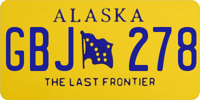 AK license plate GBJ278