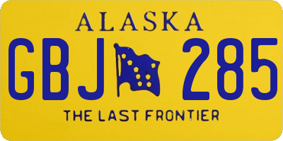AK license plate GBJ285