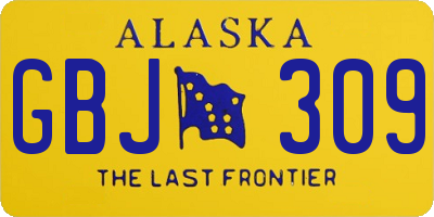 AK license plate GBJ309