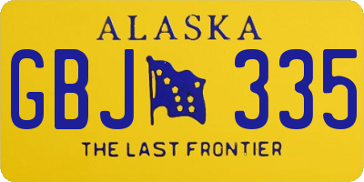 AK license plate GBJ335