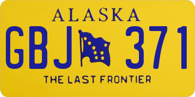 AK license plate GBJ371