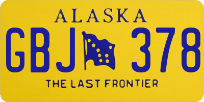 AK license plate GBJ378