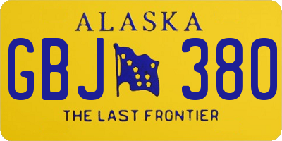 AK license plate GBJ380