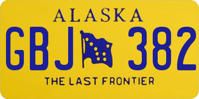 AK license plate GBJ382