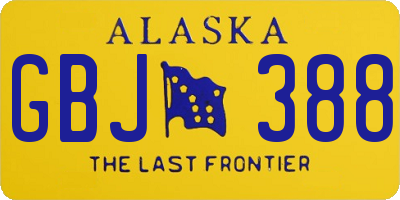 AK license plate GBJ388
