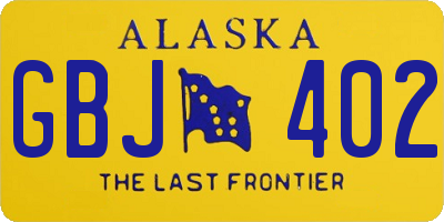AK license plate GBJ402