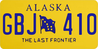 AK license plate GBJ410