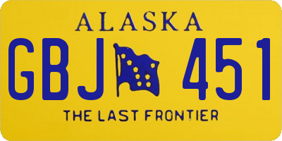 AK license plate GBJ451