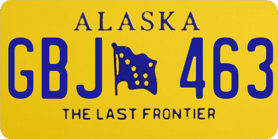 AK license plate GBJ463