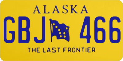 AK license plate GBJ466