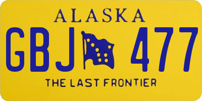 AK license plate GBJ477