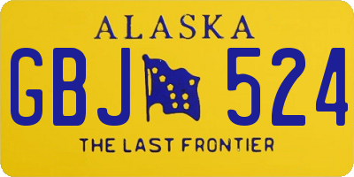 AK license plate GBJ524