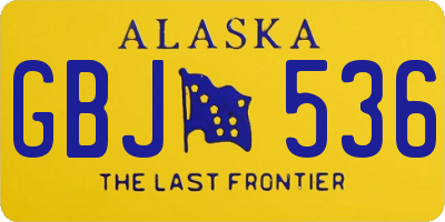 AK license plate GBJ536