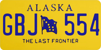 AK license plate GBJ554