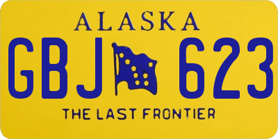 AK license plate GBJ623