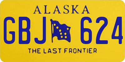 AK license plate GBJ624