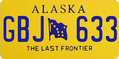 AK license plate GBJ633