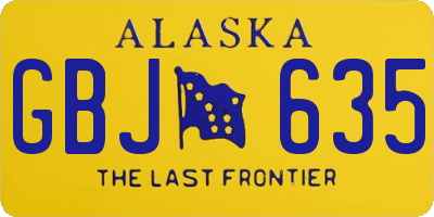 AK license plate GBJ635