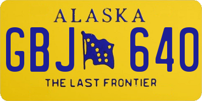 AK license plate GBJ640