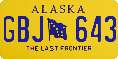 AK license plate GBJ643